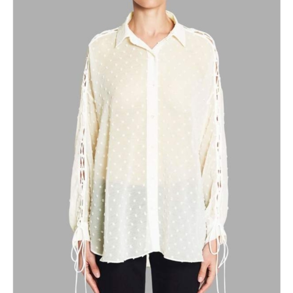 IRO Jeans ZOLY long sleeve buttond down flocked top